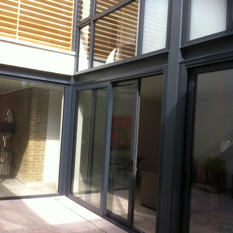 Anthracite aluminium sliding patio doors fitted in Watford